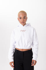 BIOLOGY HOODIE CROP WHITE