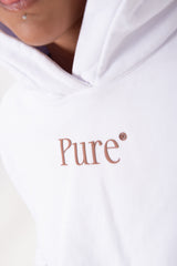 BIOLOGY HOODIE CROP WHITE