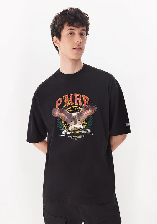 COLLEGE T-SHIRT EAGLE BLACK