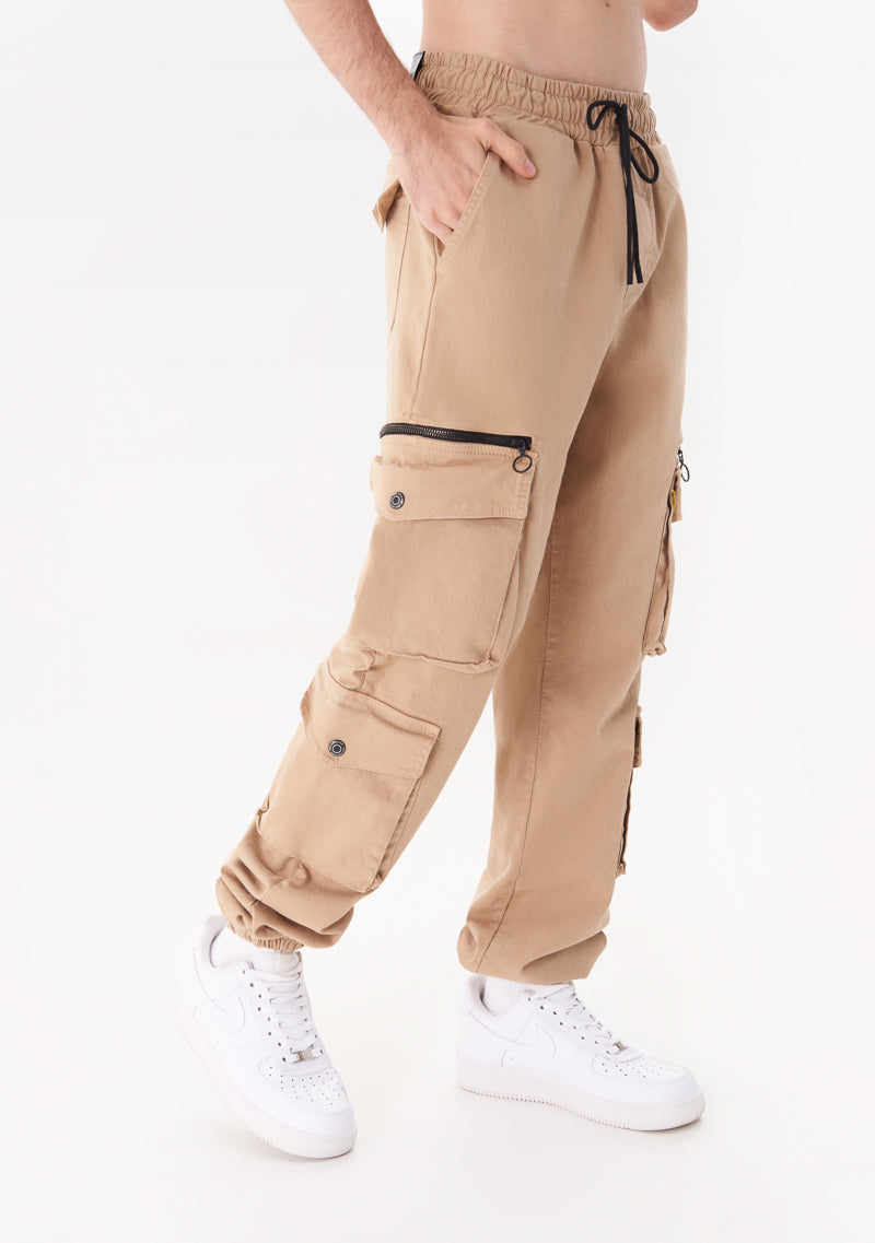 COLLEGE CARGO PANTS BEIGE