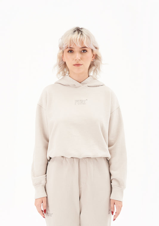 CLASSIC HOODIE CROP IVORY