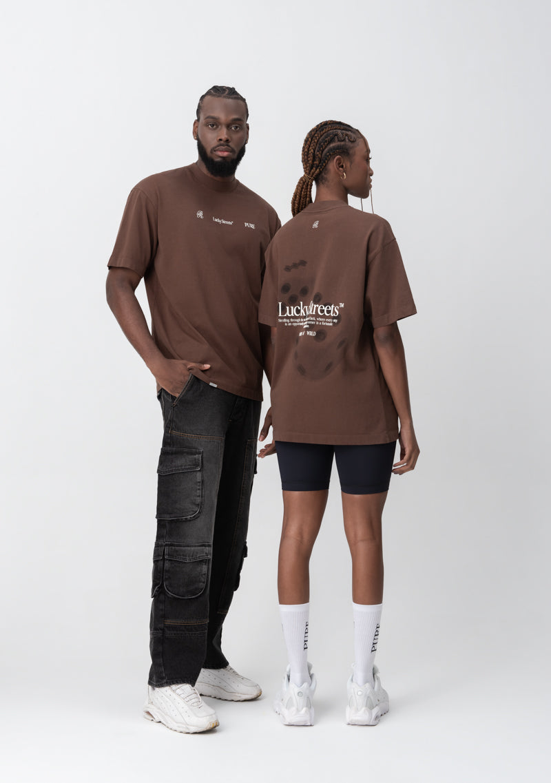 LUCKY TSHIRT BROWN DICE