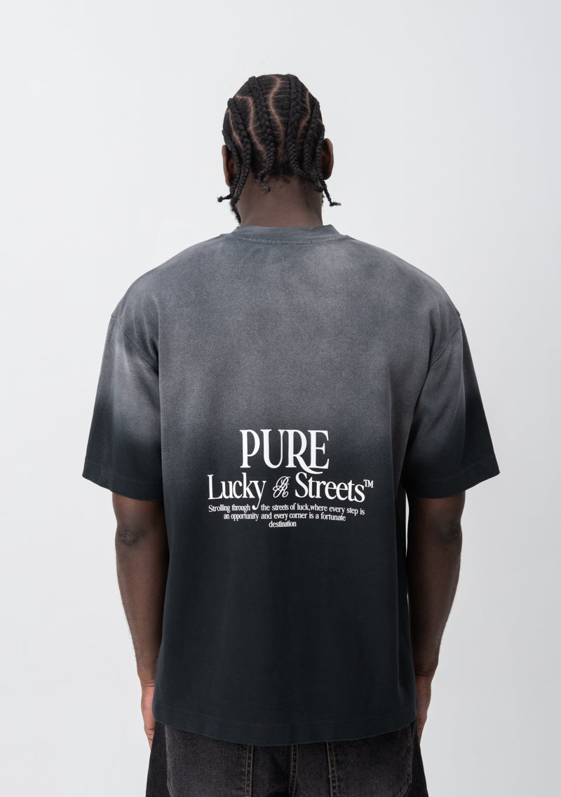 LUCKY TSHIRT BLACK WASHED