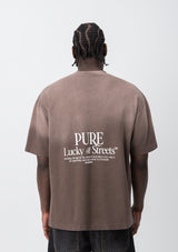 LUCKY TSHIRT BROWN WASHED